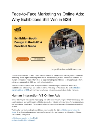 Face-to-Face Marketing vs Online Ads_ Why Exhibitions Still Win in B2B