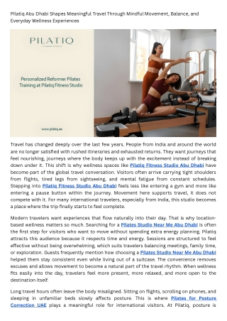 Luxury Pilates Studio Abu Dhabi