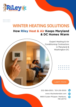How Riley Heat & Air Keeps Homes Warm During Maryland & DC Winters.