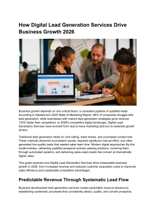 How Digital Lead Generation Services Drive Business Growth 2026