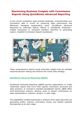 Maximizing Business Insights with Commission Reports Using QuickBooks Advanced Reporting