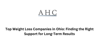 Top Weight Loss Companies in Ohio Finding the Right Support for Long-Term Results