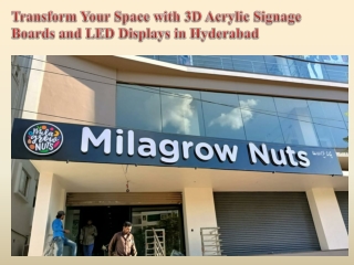 Transform Your Space with 3D Acrylic Signage Boards and LED Displays in Hyderabad