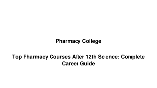 Top Pharmacy Courses After 12th Science Complete Career Guide