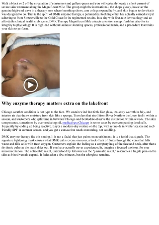 DMK Therapy Magnificent Mile: Enzyme Quality in Chicago