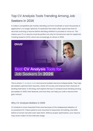 Top CV Analysis Tools Trending Among Job Seekers in 2026