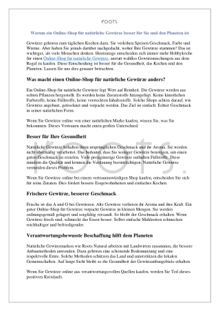 Warum ein Online-Shop für natürliche Gewürze besser für Sie und den Planeten ist