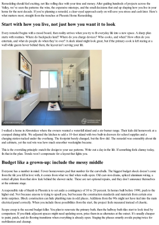 What Every Homeowner Should Know Before a Remodel: Advice from Phoenix Home Remo