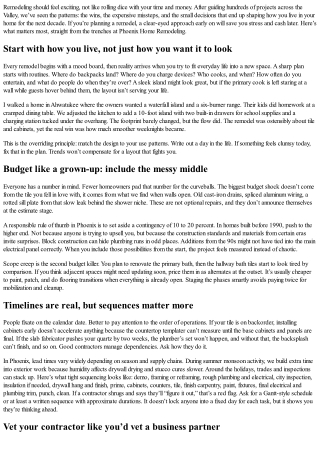 What Every Homeowner Should Know Before a Remodel: Advice from Phoenix Home Remo