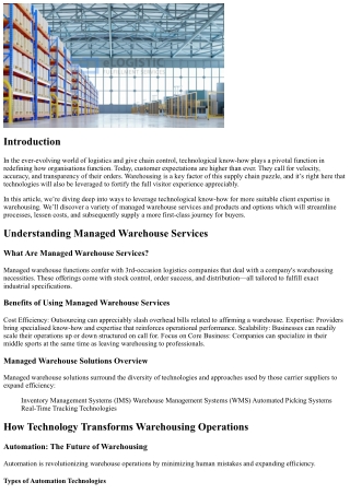 How to Utilize Technology for Enhanced Customer Experience in Warehousing