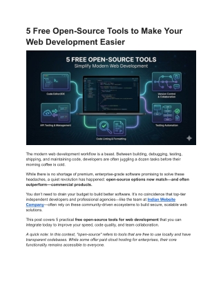 5 Free Open-Source Tools to Make Your Web Development Easier