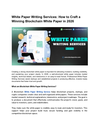 White Paper Writing Services_ How to Craft a Winning Blockchain White Paper in 2026