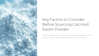 Key Factors to Consider Before Sourcing Calcined Kaolin Powder