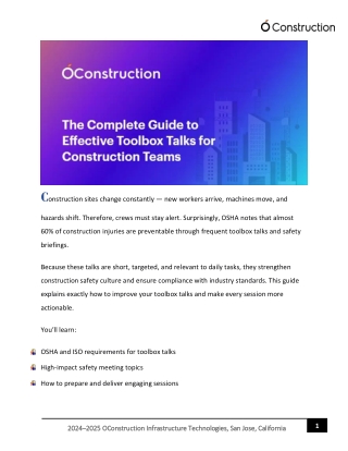 The Complete Guide to Effective Toolbox Talks for Construction Teams