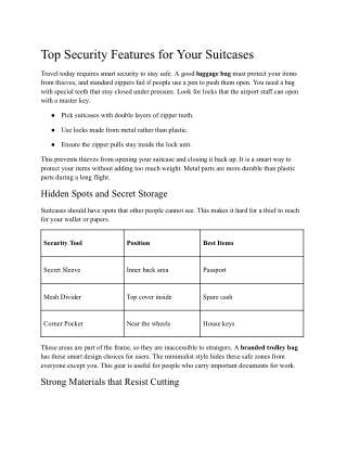 Top Security Features for Your Suitcases - uppercase