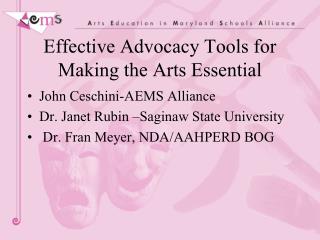 Effective Advocacy Tools for Making the Arts Essential