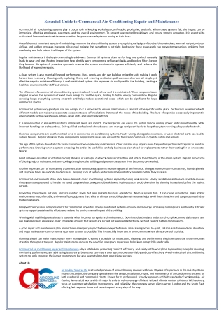 Essential Guide to Commercial Air Conditioning Repair and Maintenance
