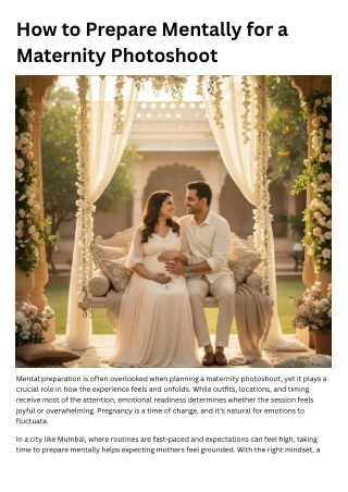 How to Prepare Mentally for a Maternity Photoshoot