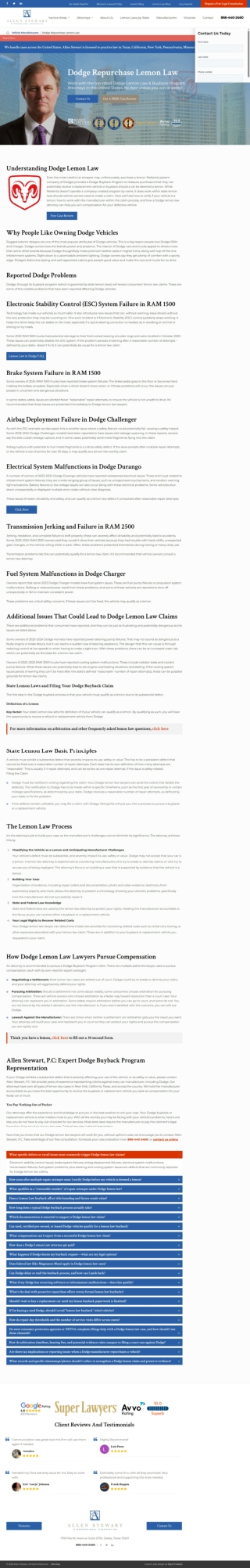 Eligibility Rules For Dodge Lemon Law Repurchase