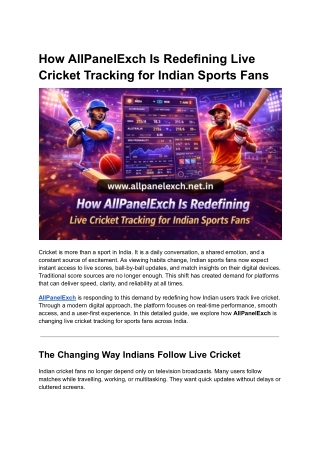 How AllPanelExch Is Redefining Live Cricket Tracking for Indian Sports Fans