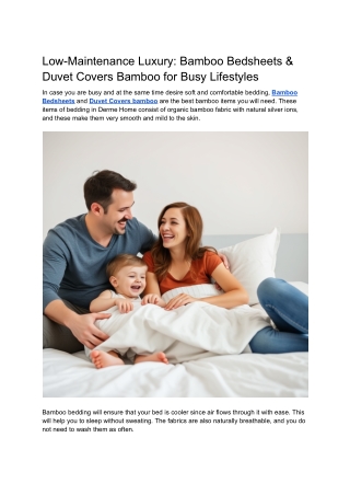 Low-Maintenance Luxury_ Bamboo Bedsheets & Duvet Covers Bamboo for Busy Lifestyles