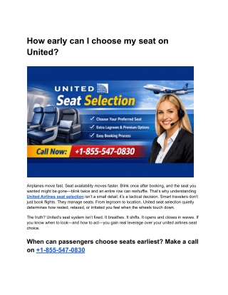 How early can I choose my seat on United
