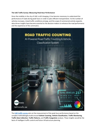 The UAE Traffic Survey - Measuring Peak Hour Performance