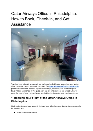 Qatar Airways Office in Philadelphia_ How to Book, Check-In, and Get Assistance