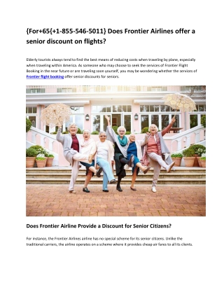 Frontier Airlines 65  Flight Savings  1-855-546-5011