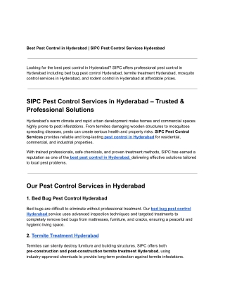 pest control services in Hyderabad