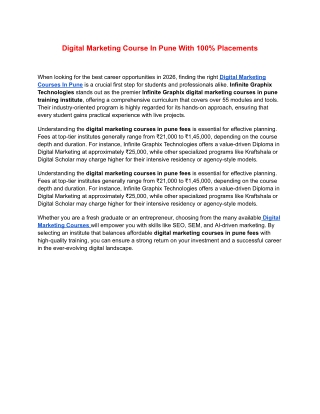 Digital Marketing Course In Pune With 100% Placements