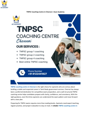 TNPSC Coaching Centre in Chennai
