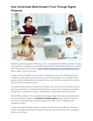 How Universities Build Student Trust Through Digital Presence