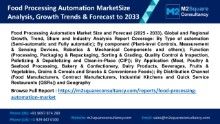 Food Processing Automation Market Size Analysis, Growth Trends & Forecast to 203