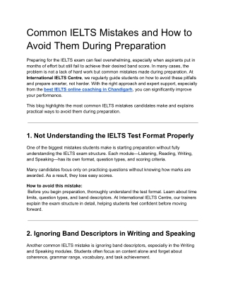 Common IELTS Mistakes and How to Avoid Them During Preparation