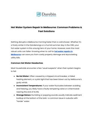 Future-Proofing Victoria: Transitioning to Greener Hot Water Solutions