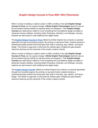 Graphic Design Courses In Pune With 100% Placements