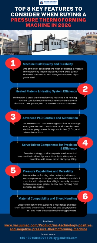 Top 8 Key Features to Consider When Buying a Pressure Thermoforming Machine in 2026 [Infographic]