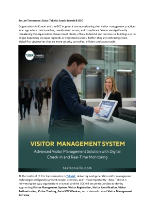 Secure Tomorrow's Data - Tekvisit Leads Kuwait & GCC