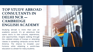 Top Study Abroad Consultants in Delhi NCR