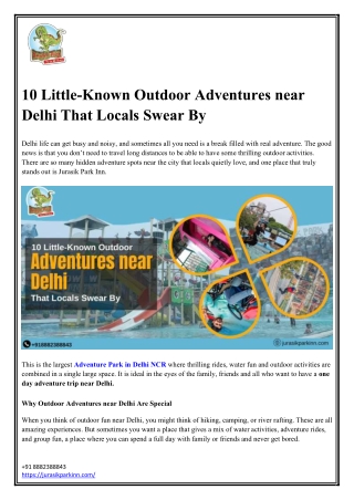 10 Little-Known Outdoor Adventures near Delhi | Adventure Park in Delhi