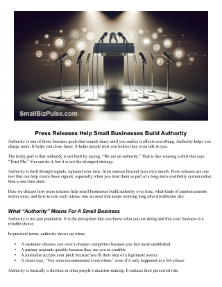 press releases for small businesses