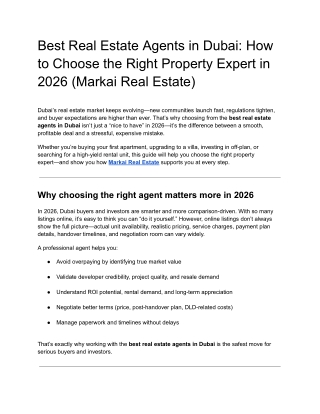 Best Real Estate Agents in Dubai_ How to Choose the Right Property Expert in 2026 (Markai Real Estate)