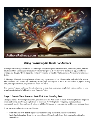prowritingaid guide for authors
