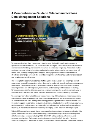A Comprehensive Guide to Telecommunications Data Management Solutions