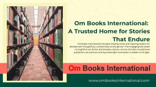 Om Books International A Trusted Home for Stories That Endure