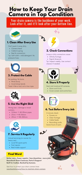 How to Keep Your Drain Camera in Top Condition
