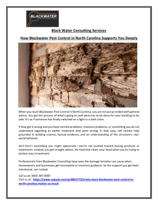 Blackwater Consultants for Health and Safety Assessments