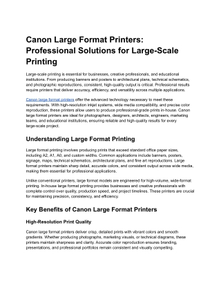 Canon Large Format Printers