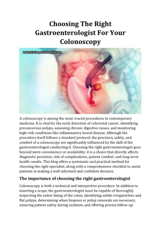 Choosing The Right Gastroenterologist For Your Colonoscopy